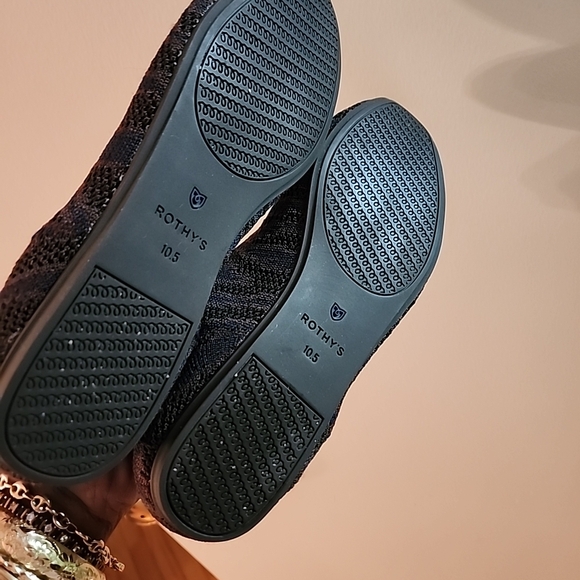 Rothy's Saphire Brown/ Blue Zebra Print Women's Flat Shoes - Picture 7 of 8